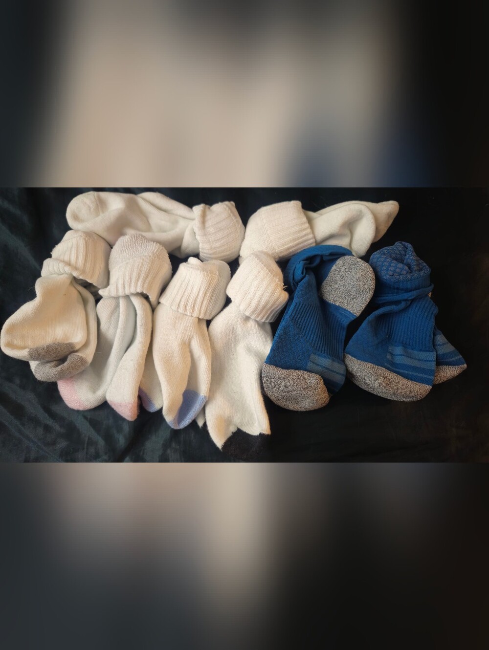 -NEW- 8 Pairs Of Womens Socks- White and Blue